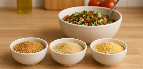 Zdravé obiloviny - jáhly, kuskus, bulgur