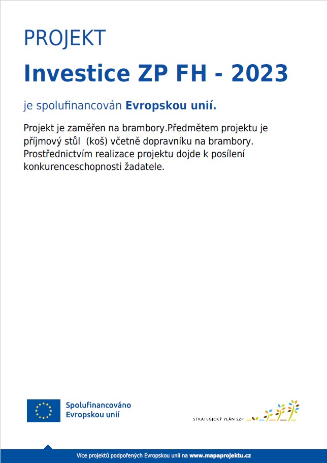 Projekt - invetsice ZP FH 2023