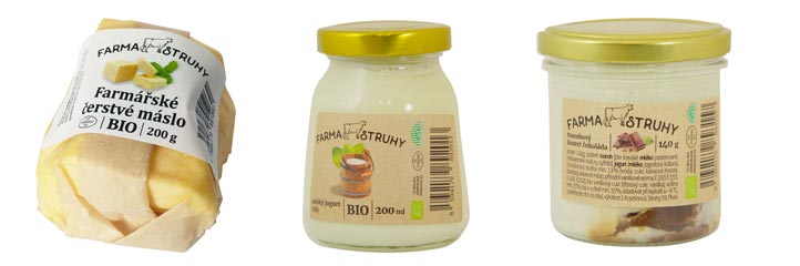 Mléčné výrobky bio Farma Struhy