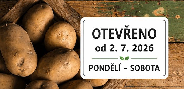 Farmářská prodejna otevřena od 2. 7. 2026 od pondělí do soboty